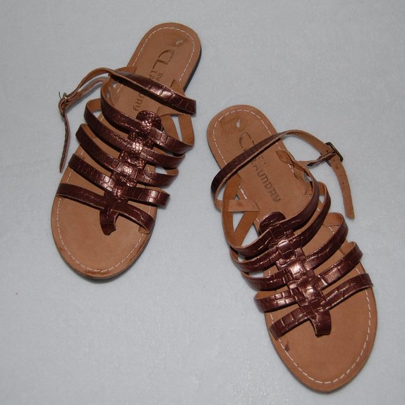 NWOB CL by Laundry Flat Leather Sandal Calli Shoes, Size 8 - Picture 2 of 5